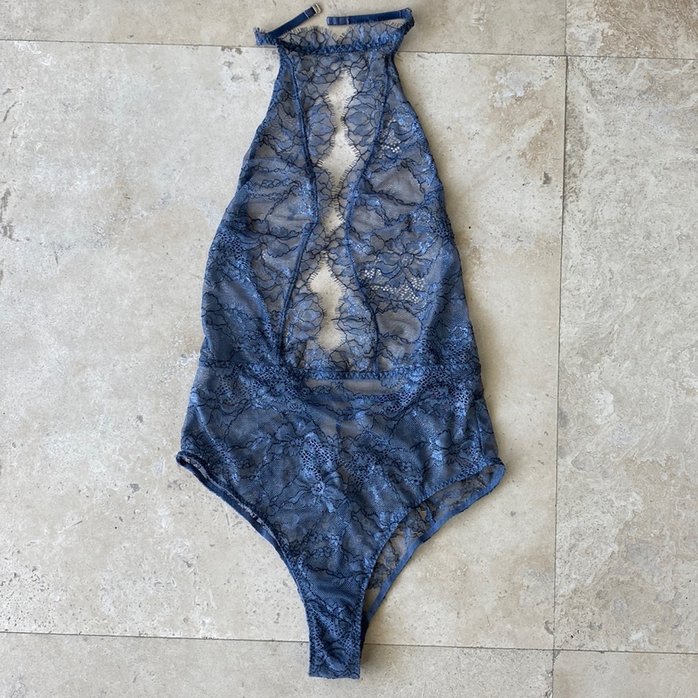 Lacy choker bodysuit
